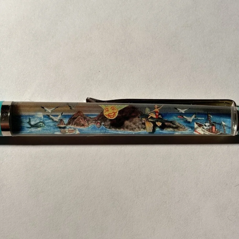 Catalina Island Museum Greetings From Souvenir Floaty Pen Girl Riding Fish Ocean